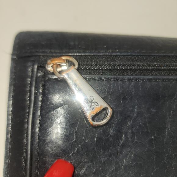 Hobo International Wallet Black  Embossed Quilted Leather Trifold - Picture 4 of 13